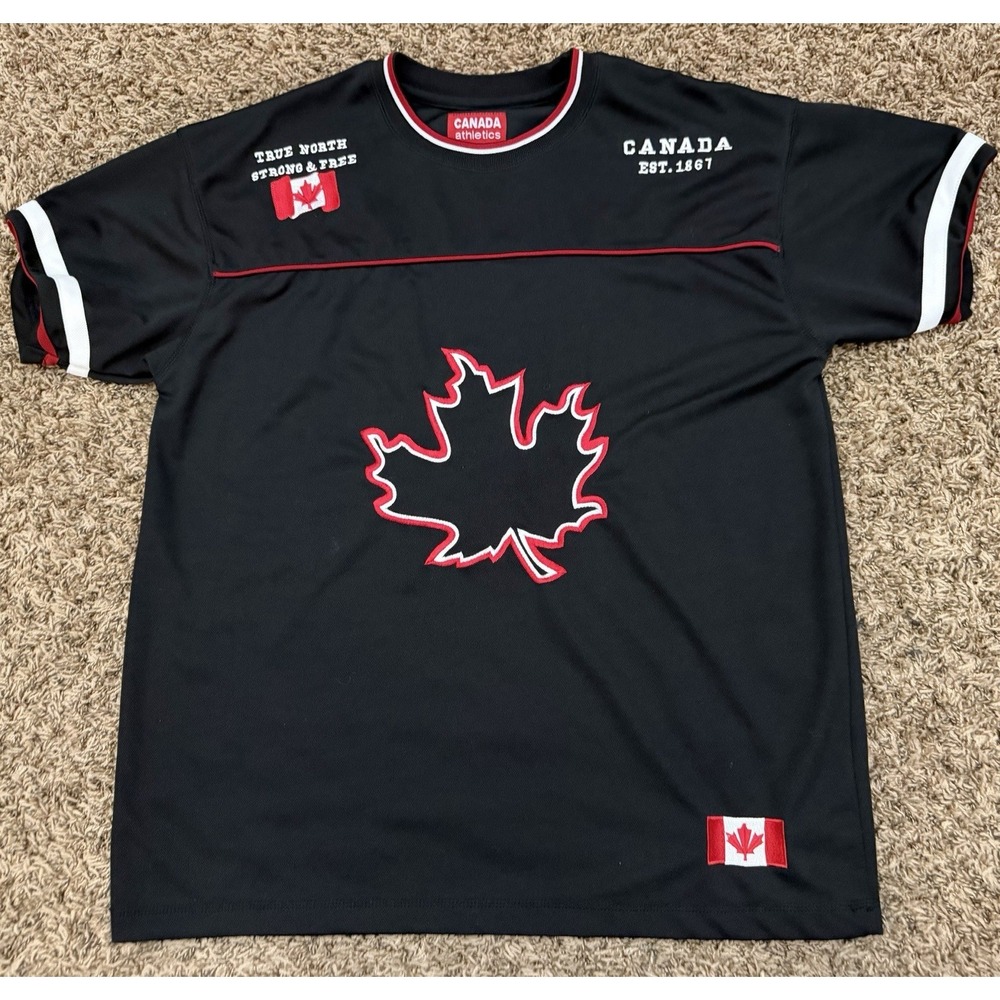 Canada Athletics True North Strong & Free Embroidered Patches Unisex Shirt Large